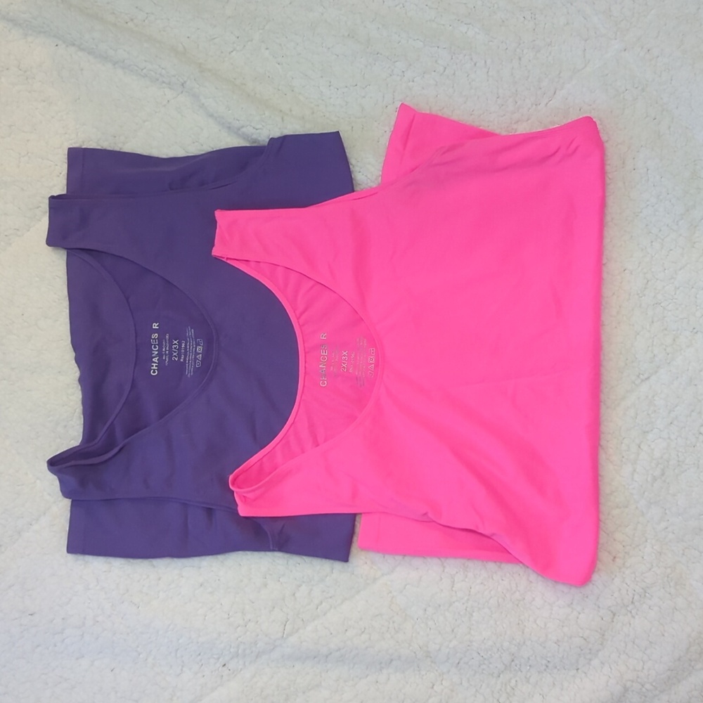 Chances R Purple and Pink Tank Tops